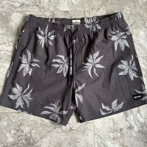Rip Curl Men's Fun Times Volley Floral Palm Print Grey Boardshorts XL